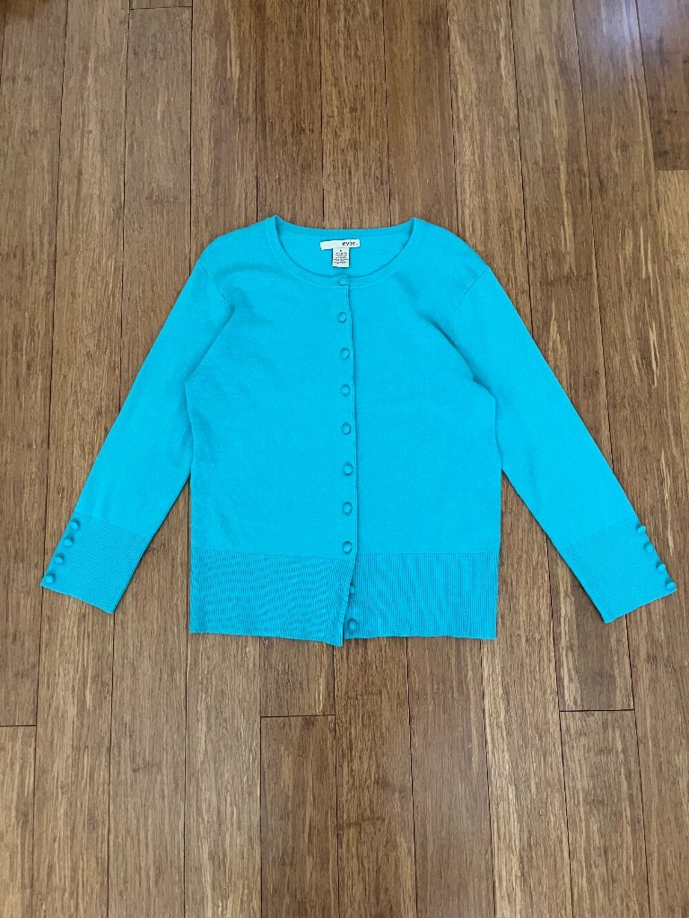 Evie Turquoise Y2K Long Sleeve Cardigan